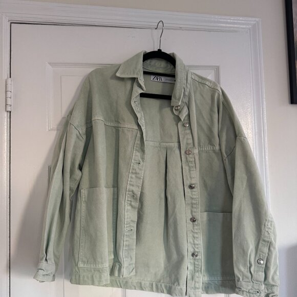 Zara Denim Jacket - Sage Green - Picture 2 of 4